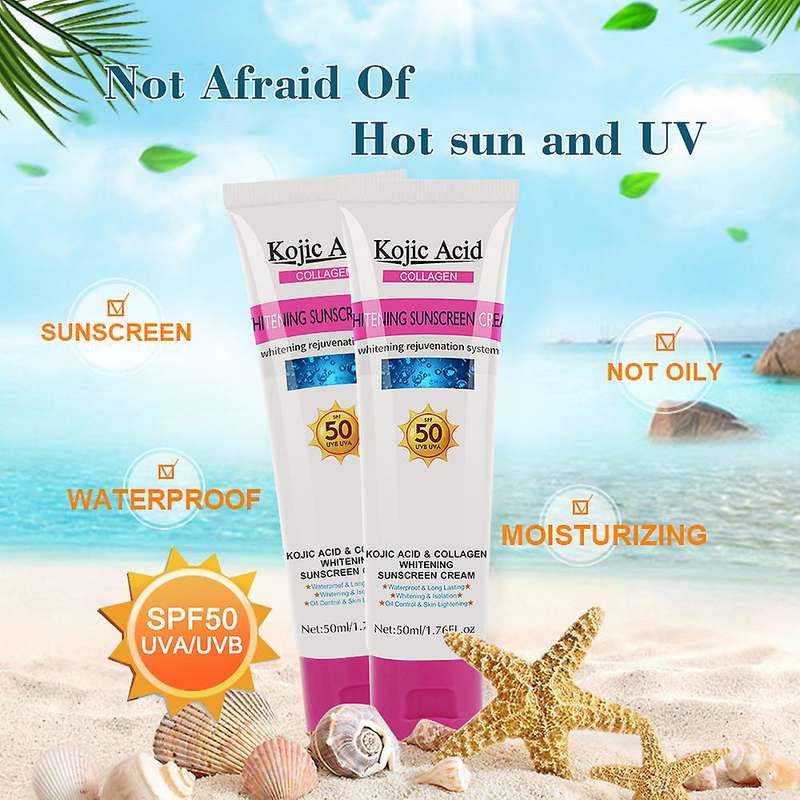 Kojic Acid Sunscreen Spf 50 Whitening Sun Cream Facial Body Skin Protective Cream Anti-aging Oil-...