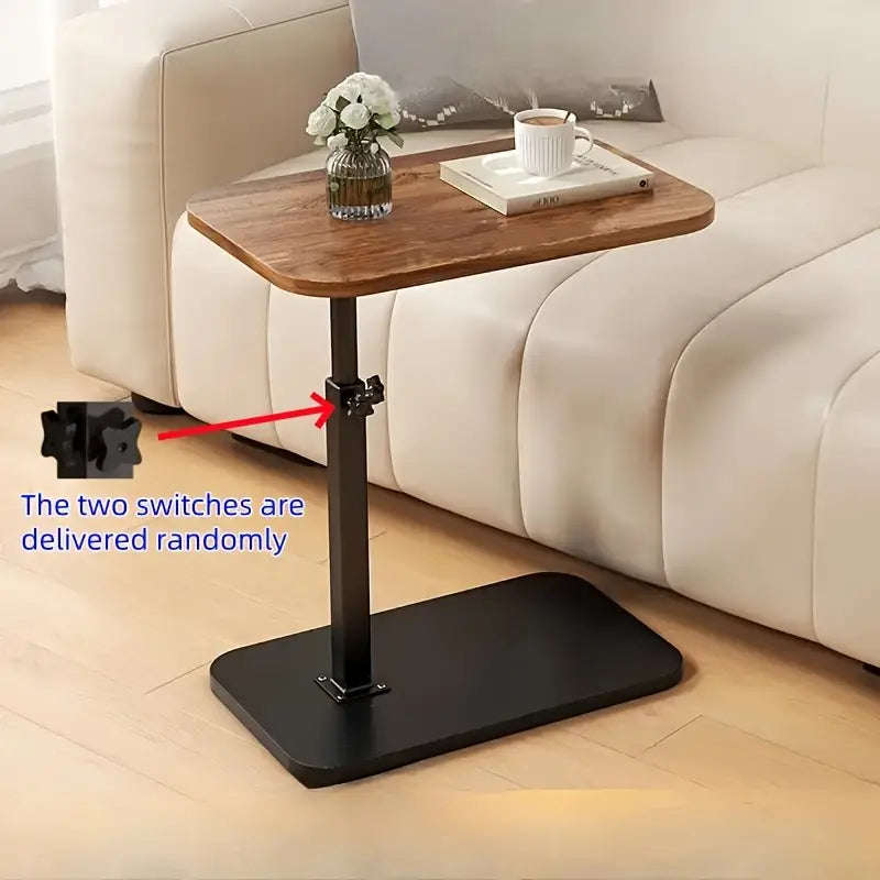 MFurn Adjustable Height C-Shaped Side Table  360° Swivel & Flip Top