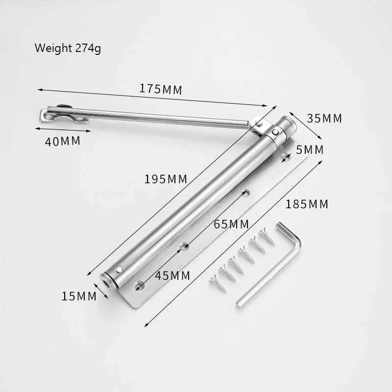Spring Door Closer Automatic Adjustable Force Pulley Mute Automatic Door Closing Device Suitable ...