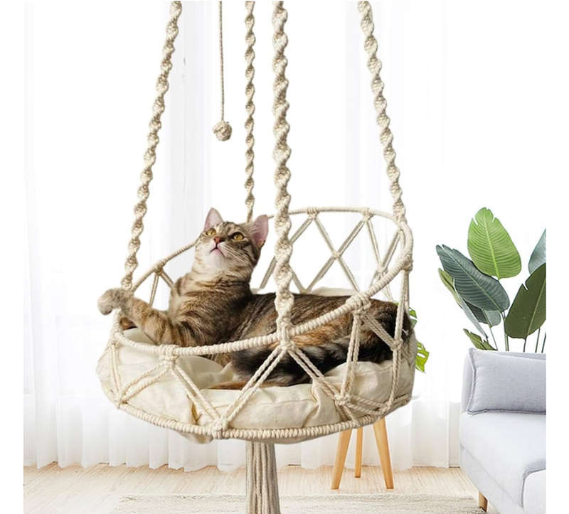Cat Hammock Hanging Cat With Macrame Hanging Cat Hammock