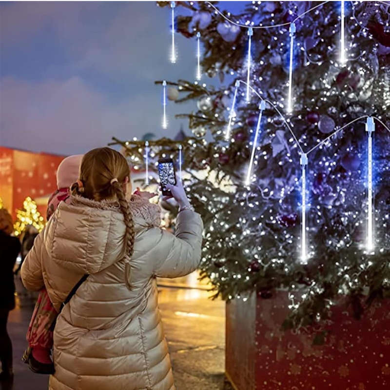 Christmas LED Meteor Shower Rain Lights 80cm 8 Tubes SMD LEDs IP65 Waterproof Rain Lights Outdoor...