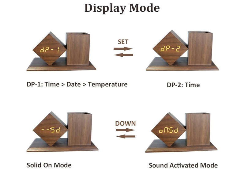 MTech Alarm Clock With Digital Temperature Sensor