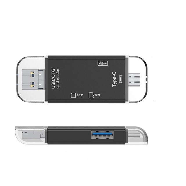 Multifunctional 6 In 1 Type C Card Reader Supports USB2+Micro USB+Type-C Inc 32G Memory Card
