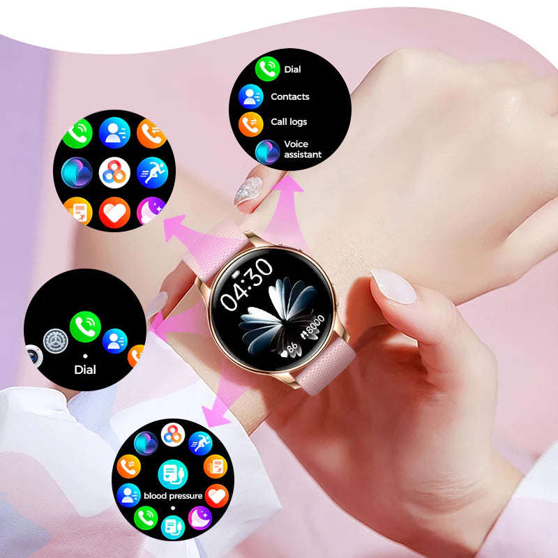 Smart Watch with HD Display, Bluetooth Call, Heart & Sleep Monitor, IP68 Waterproof, Android/iOS
