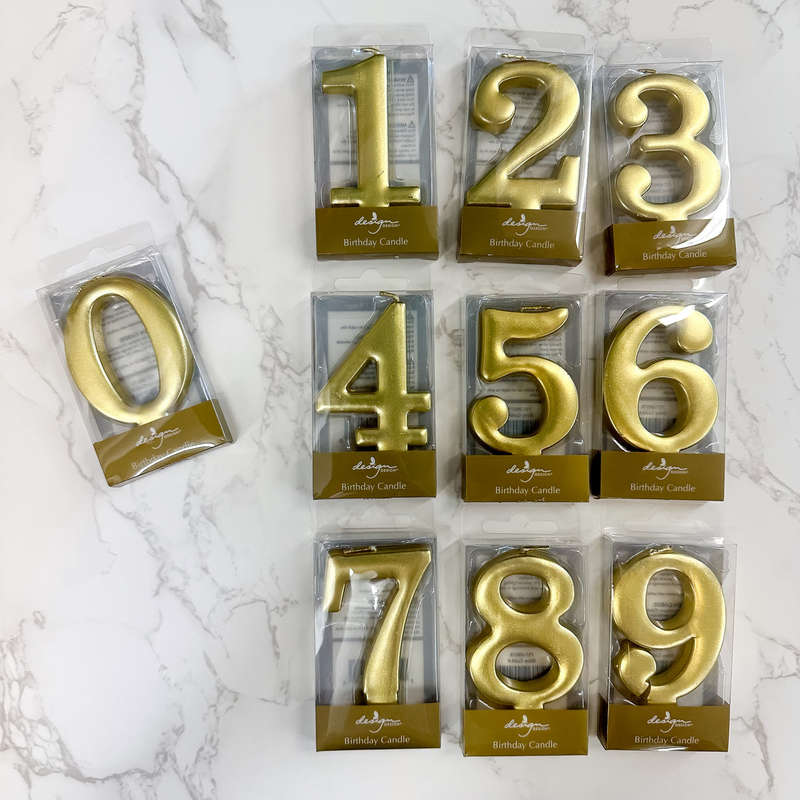 Gold Birthday Candle Number