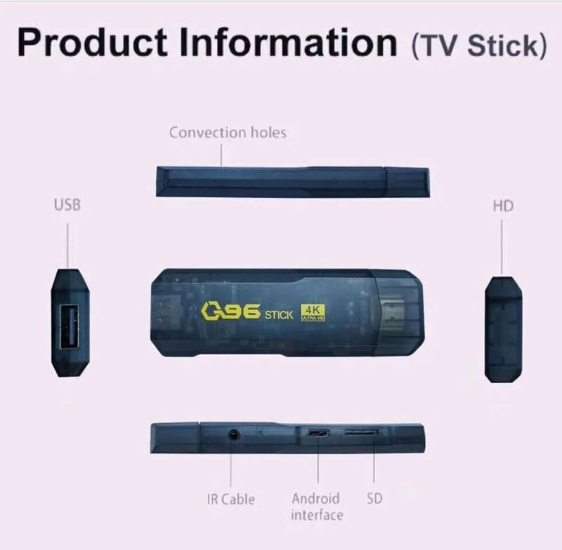 G96 4K Smart TV Stick Android13 ATV OS Top Set Box Allwinner Dual Wifi