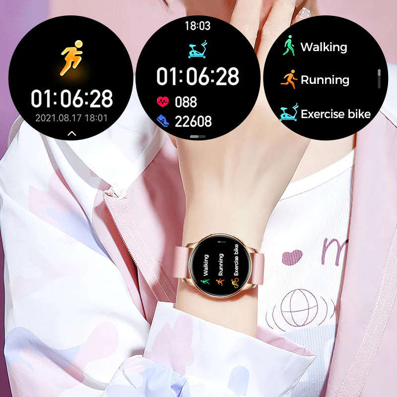 Smart Watch with HD Display, Bluetooth Call, Heart & Sleep Monitor, IP68 Waterproof, Android/iOS