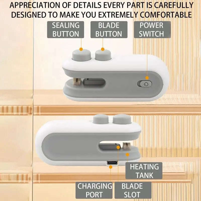 USB Charging Bag Heat Sealer Machine Mini Heat Bag Packaging Machine Portable Food Snack Sealing ...