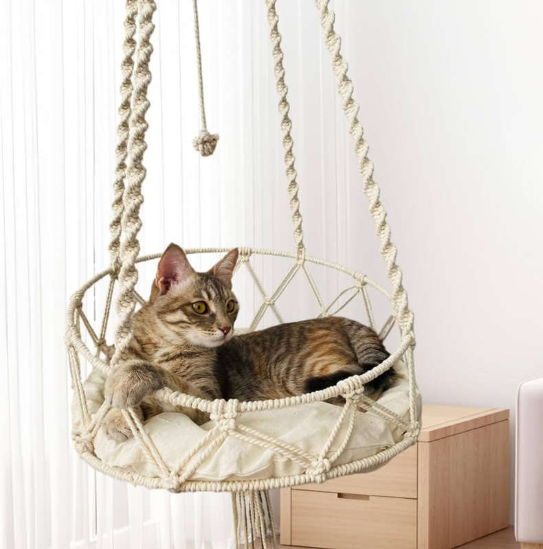Cat Hammock Hanging Cat With Macrame Hanging Cat Hammock