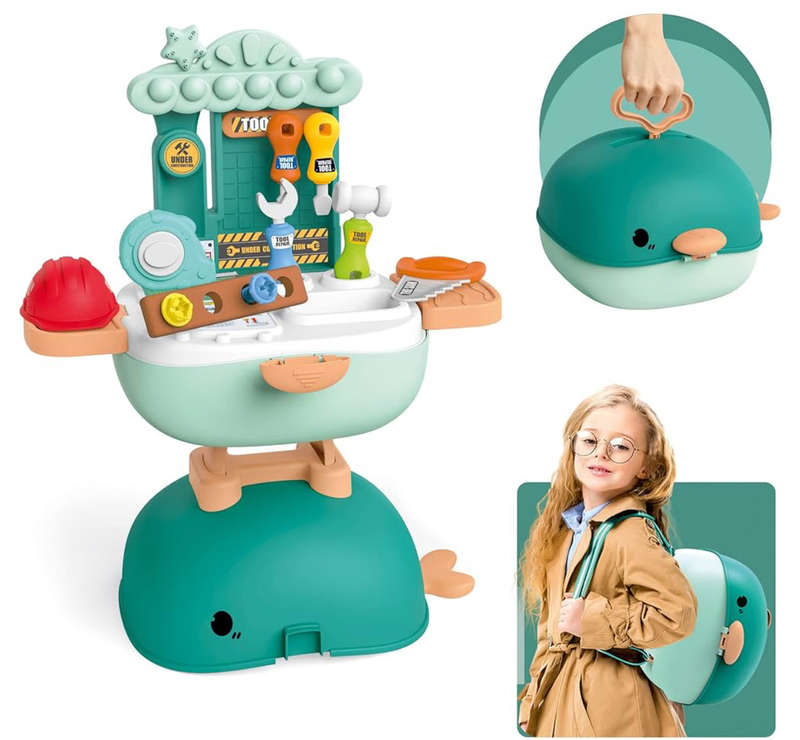 3-in-1 Role Play Tool Kit Set  Foldable Backpack, Pretend Play School Bag for Kids (27 Pcs)