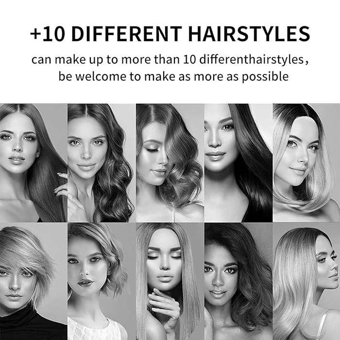 3-in-1 hair straightener, curling iron, hair straightening comb, with LED temperature display, fo...