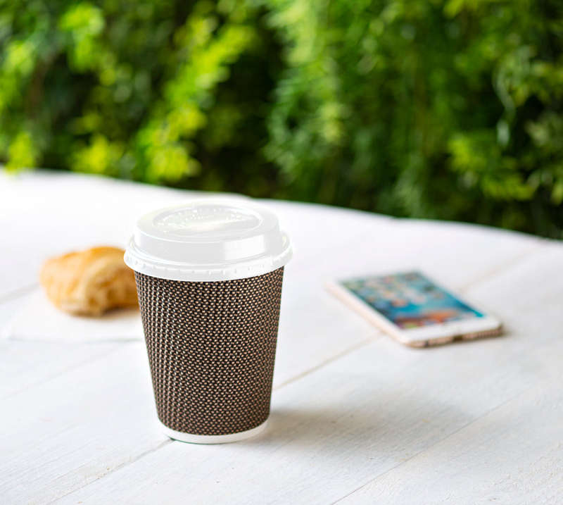 Disposable Paper Coffee Cups with Lid 6pc