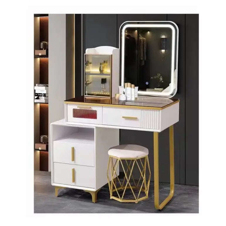 Vanity Desk With Mirror And Lights Vanity Table Set With Storage Makeup Stool Makeup Table For Be...