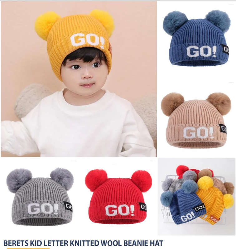 Kids Winter Berets Knitted Wool