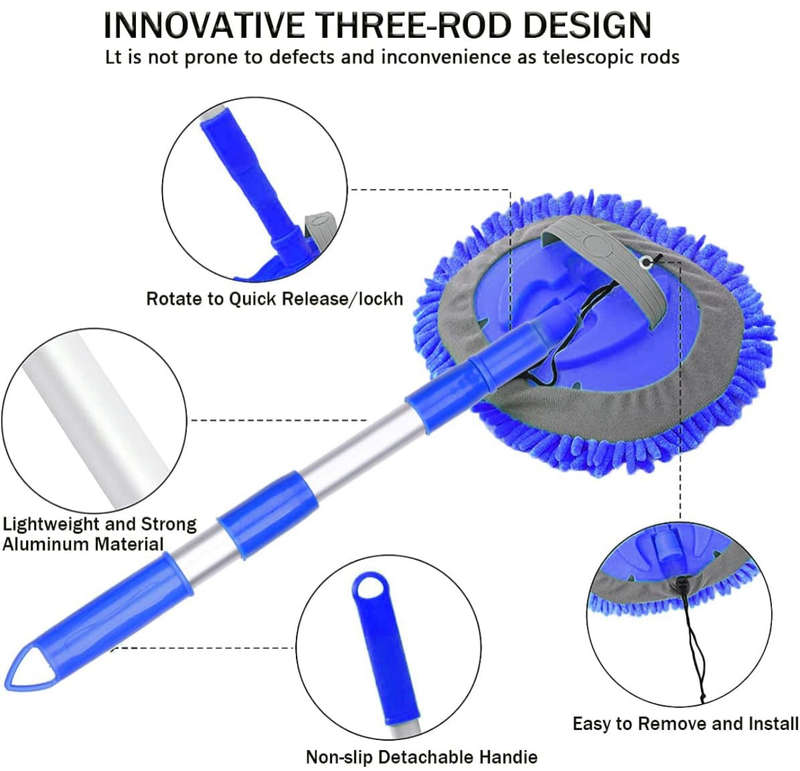 Car Wash Kit - Car Wash Mop Car Wash Cleaning Tools Kit with Car Wash Brush with Long Handle,Micr...