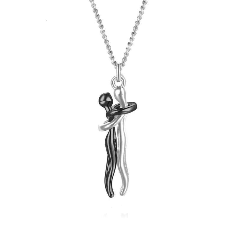INFINITY Hug  Pendant Necklace Sterling Silver For Lovers