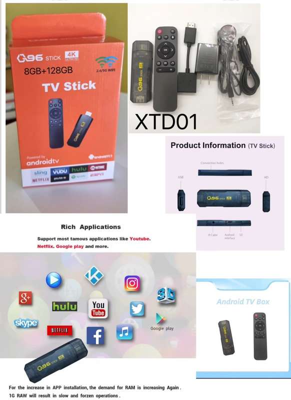 G96 4K Smart TV Stick Android13 ATV OS Top Set Box Allwinner Dual Wifi