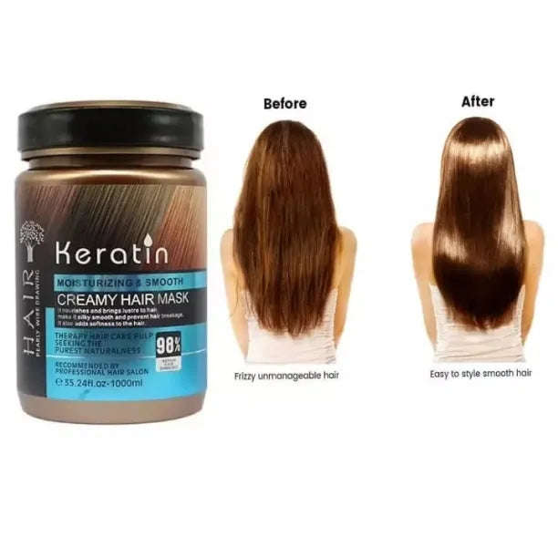 Keratin Moisturizing & Smooth Cream Hair Mask-1000ml