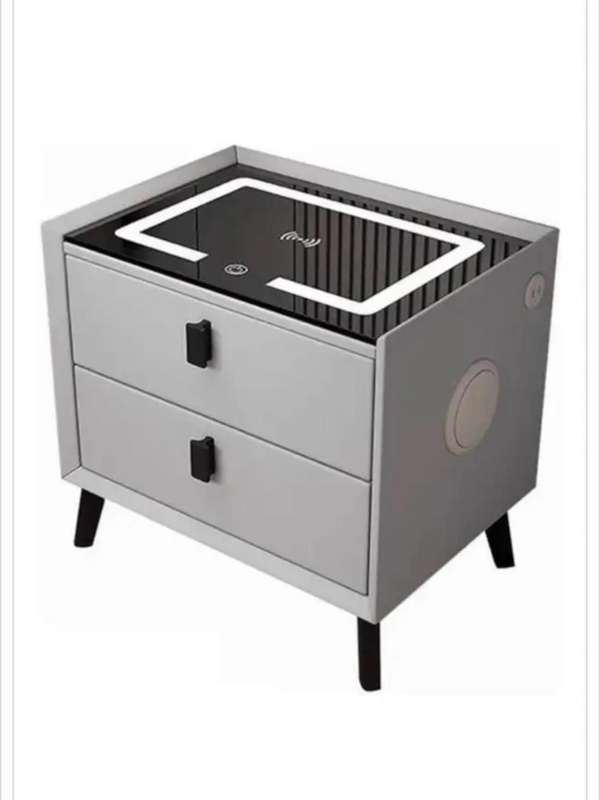 Smart Side Table Touch Screen with Wireless Charging Station & BT Speaker