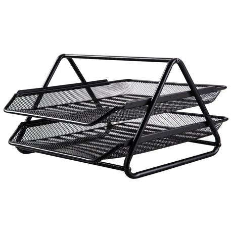 Metal Mesh Document Sliding Tray Organiser - Black Various Options