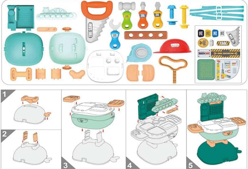 3-in-1 Role Play Tool Kit Set  Foldable Backpack, Pretend Play School Bag for Kids (27 Pcs)