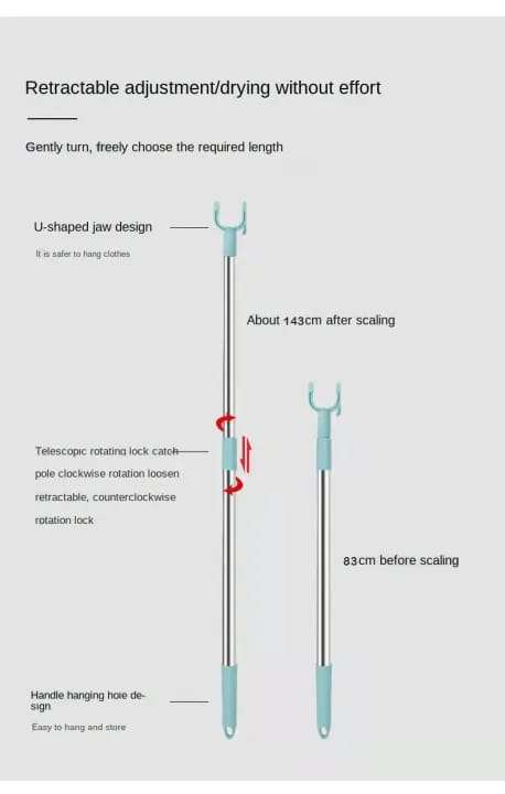 Clothes Fork Pole Adjustable