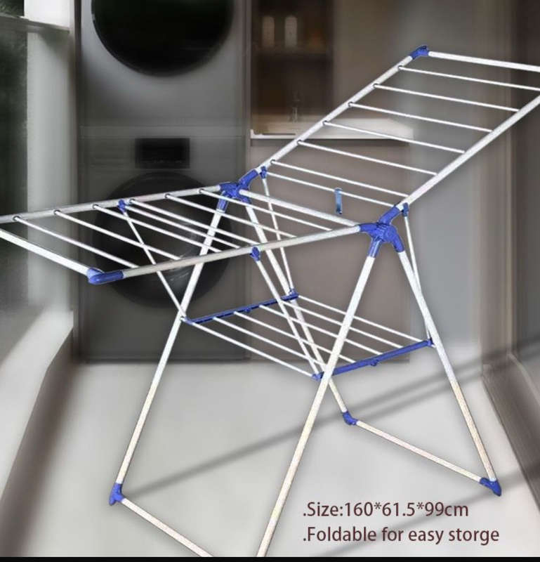 MHome 160cm Wide Foldable Clothes Drying Rack  Space-Saving Laundry Stand for Indoor & Outdoor...