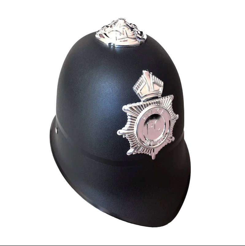 London Bobby Helmet Cosplay British Hat Plastic Cop Officer Hat British Bobby Helmet Hat Badge Ca...