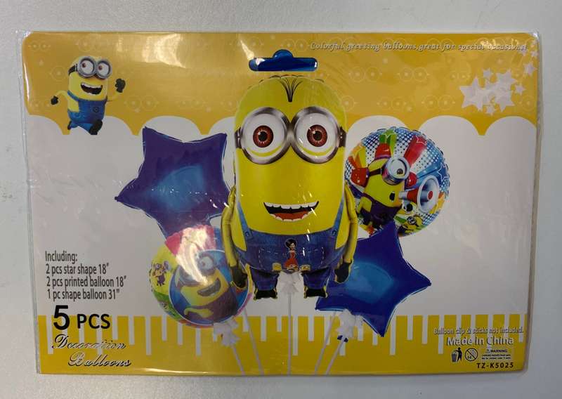 Cartoon Helium Type Balloons 5x PCS Party Supplies, Birthday Decorations for Kids Boys Baby Showe...