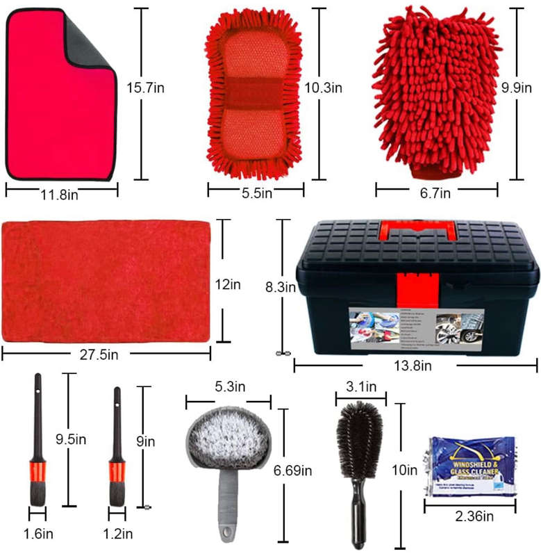 Car Wash Kit - Car Wash Mop Car Wash Cleaning Tools Kit with Car Wash Brush with Long Handle,Micr...