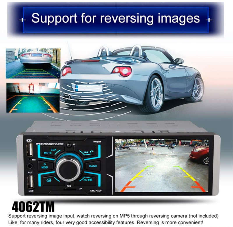 Car Stereo With Bluetooth With 4.1 Inch Touch Screen 7-color Button Light MP5 MP4 Card Host Playe...