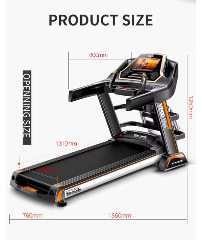 Pro-Sportz 8008 (F88) Semi-Commercial Folding Treadmill  3.5HP Motor, 7 HD TFT Screen, Auto...