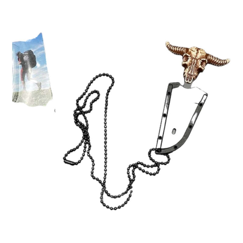Men's pendant Pike knife with sereitor
