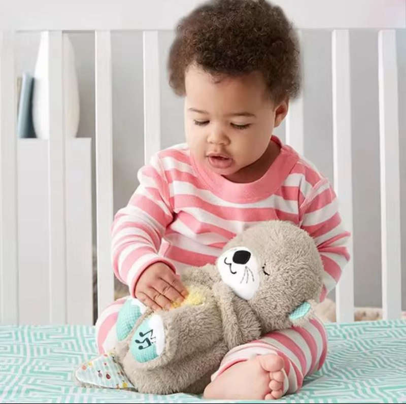 GENERIC Breathing Otter Sleep Buddy - Soothing Plush Doll with Rhythmic Breathing, Music, and Lig...