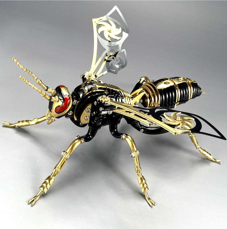 MTech 3D Metal Puzzles, Mechanical Wasp Assembly Model Kit DIY Building Blocks ST/ST For Adults