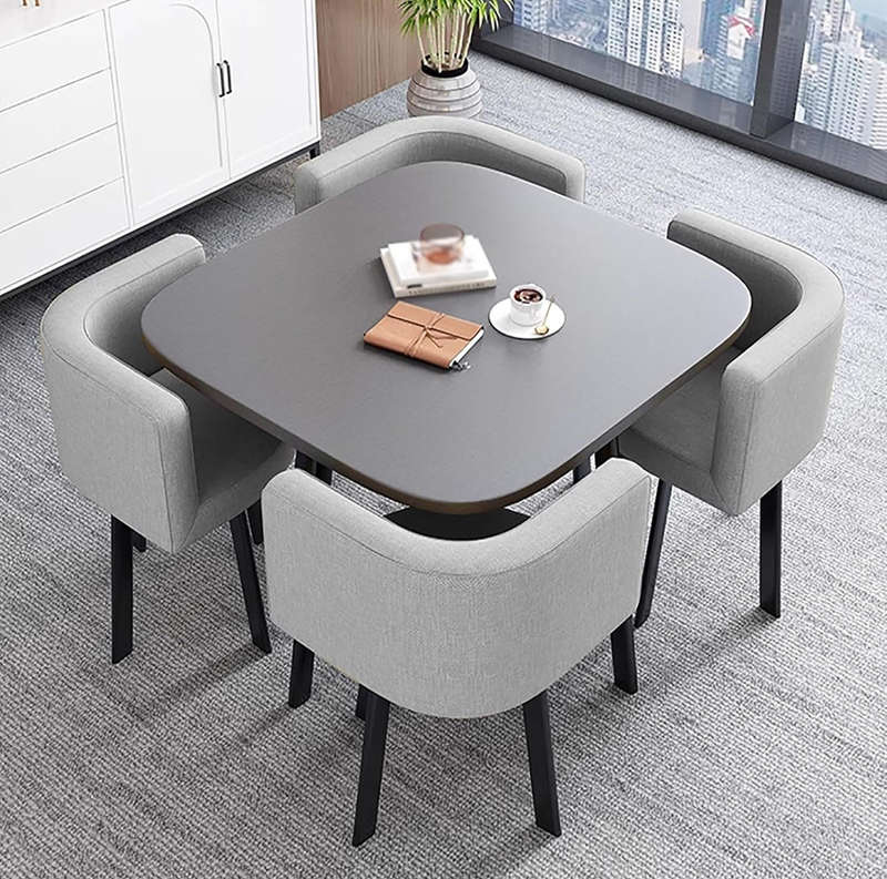 Modern Marble Top (MDF)Dining Table and Chairs Set 5pc