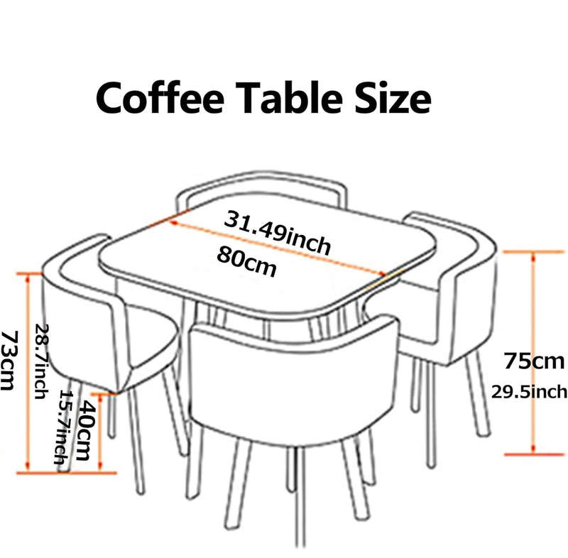 Modern Marble Top (MDF)Dining Table and Chairs Set 5pc
