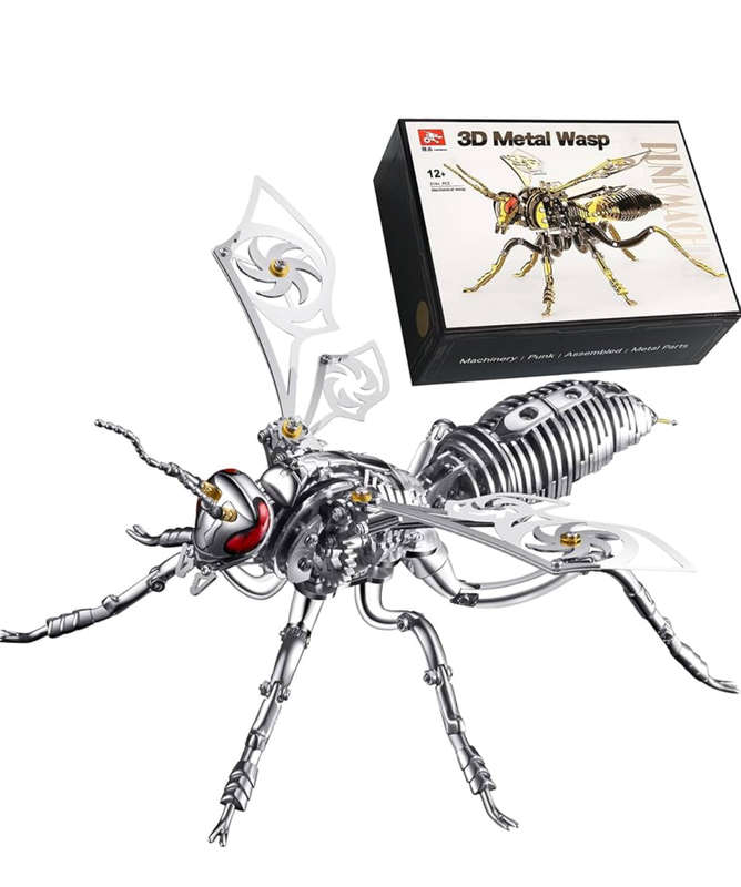 MTech 3D Metal Puzzles, Mechanical Wasp Assembly Model Kit DIY Building Blocks ST/ST For Adults