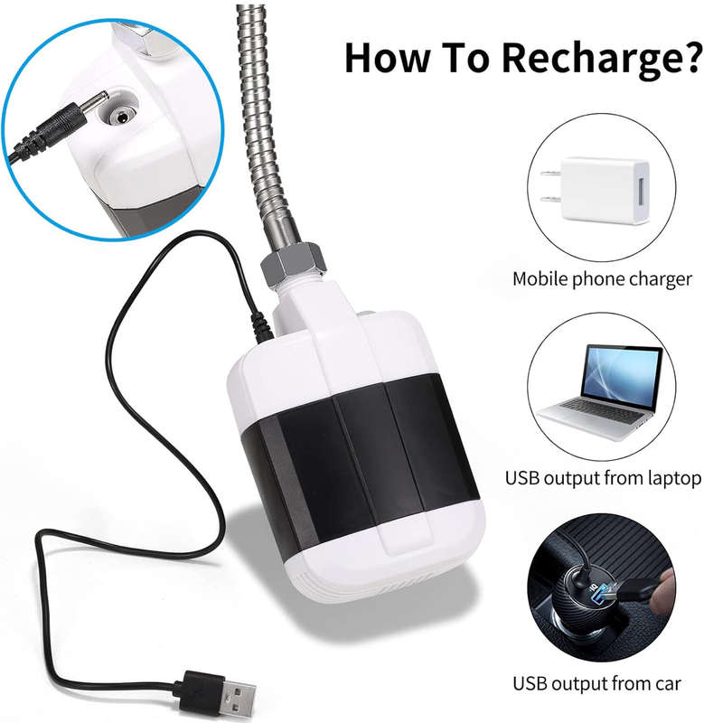 Portable Camp Shower, USB Rechargeable Outdoor Camping Shower Pump, Portable Outdoor Shower Head-...