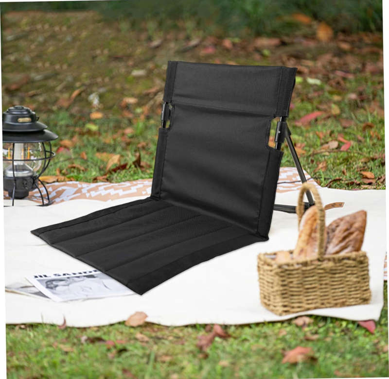 Beach Chair Beach Mat Recliner Lightweight Beach Mat with Backrest One-Step Assembly Foldable Bea...