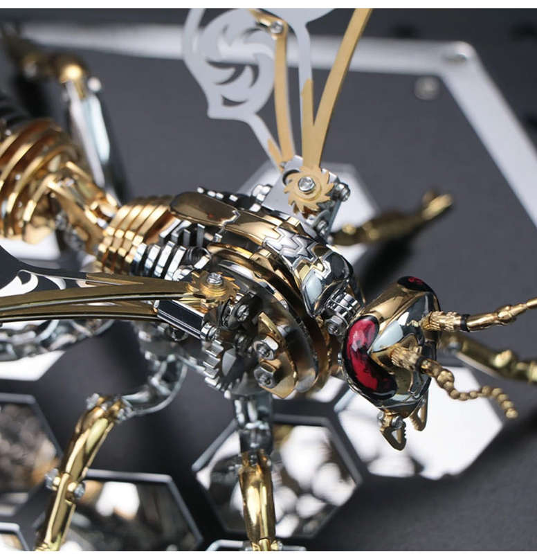 MTech 3D Metal Puzzles, Mechanical Wasp Assembly Model Kit DIY Building Blocks ST/ST For Adults