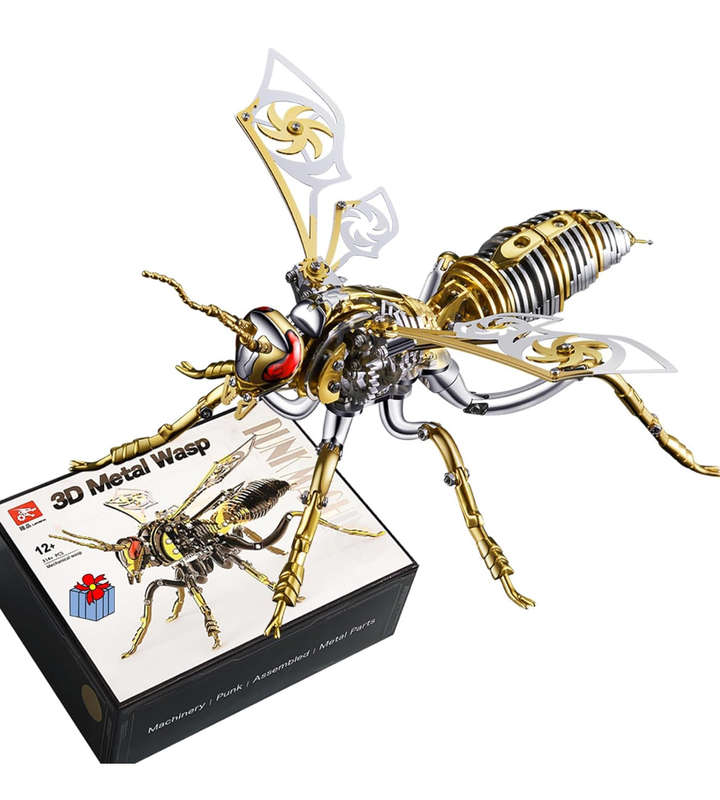MTech 3D Metal Puzzles, Mechanical Wasp Assembly Model Kit DIY Building Blocks ST/ST For Adults