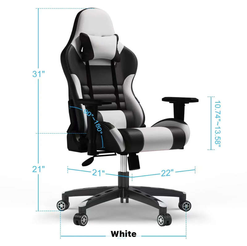 Ergonomic Gaming Chair  Racing-Style Office Chair with Lumbar Support