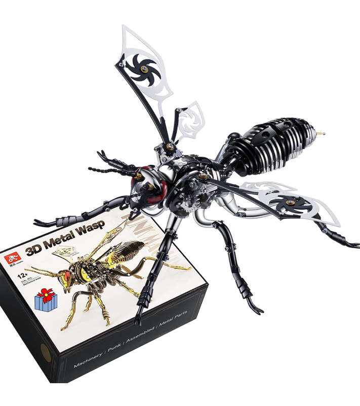 MTech 3D Metal Puzzles, Mechanical Wasp Assembly Model Kit DIY Building Blocks ST/ST For Adults