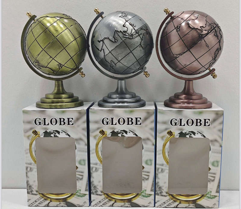 Globe Decor Vintage Style Smooth Texture Widely Applied Brass Sphere World Iron Display Retro Stu...