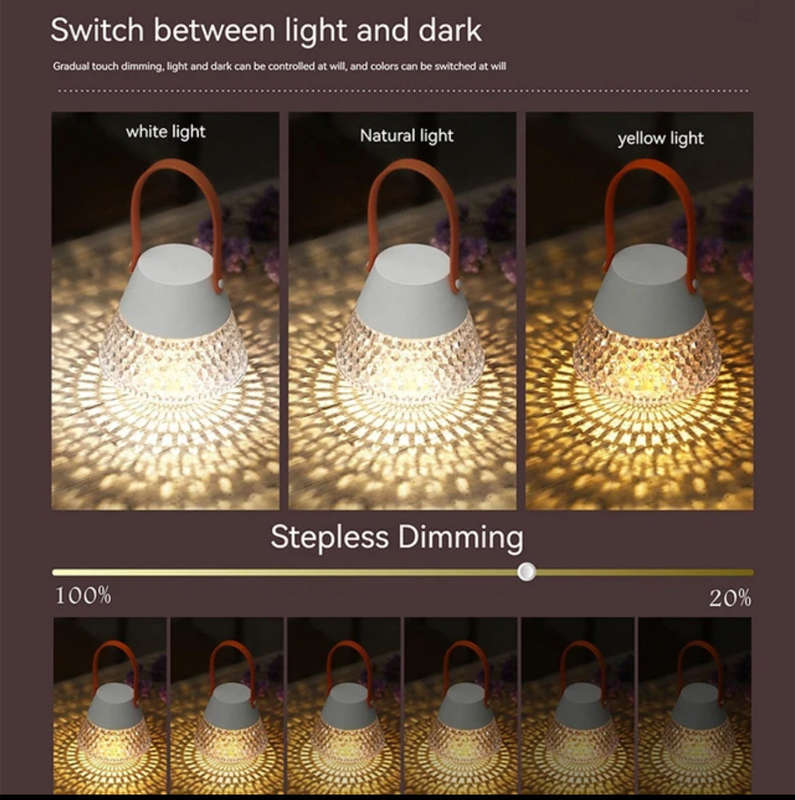 Rechargeable Crystal Camping Lamp