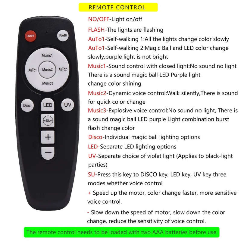 Party Lights Disco Ball Light,Dj Disco Light Sound Activated LED Light 6 Colors for Home Room Dan...