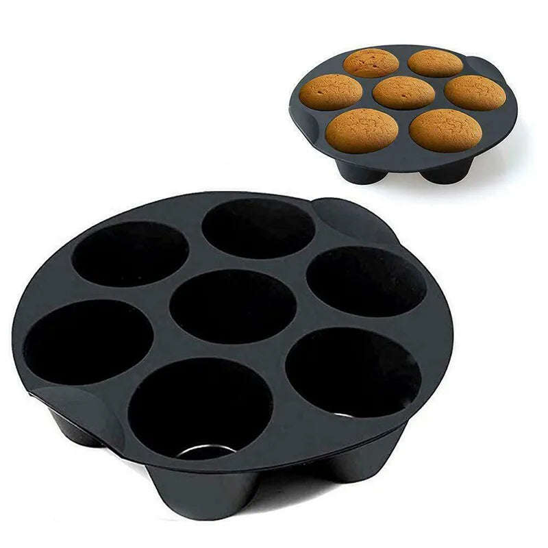7 Cup Air Fryer Cupcake Mold Silicone Muffin Pan Cupcake Cups 3.5-5.8 L Air Fryer Universal Muffi...
