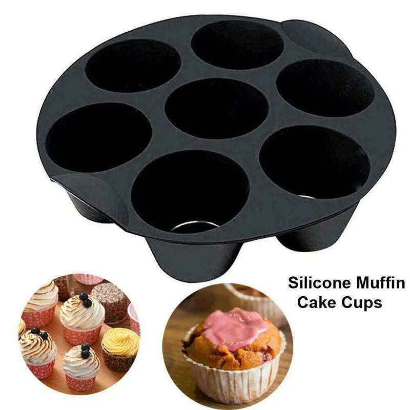 7 Cup Air Fryer Cupcake Mold Silicone Muffin Pan Cupcake Cups 3.5-5.8 L Air Fryer Universal Muffi...