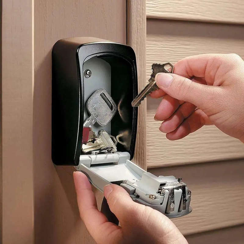 Key Lock Box Wall Mounted Key Safe Box Weatherproof Combination New